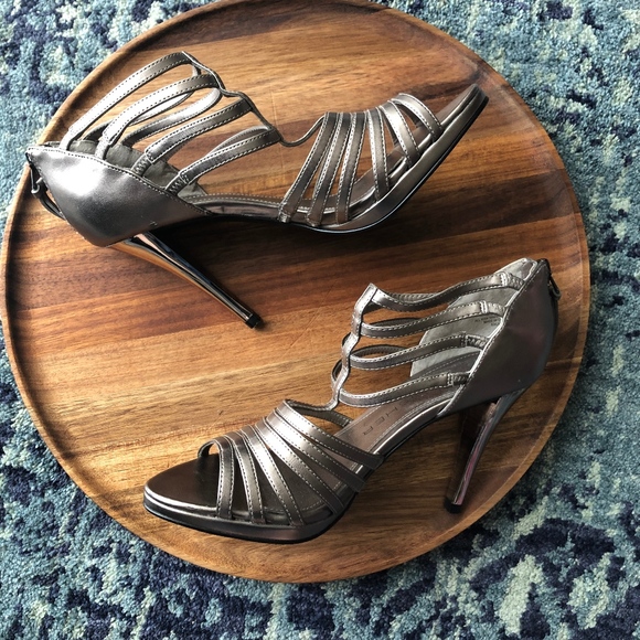 Marc Fisher Strappy Metallic Heels - Picture 4 of 8